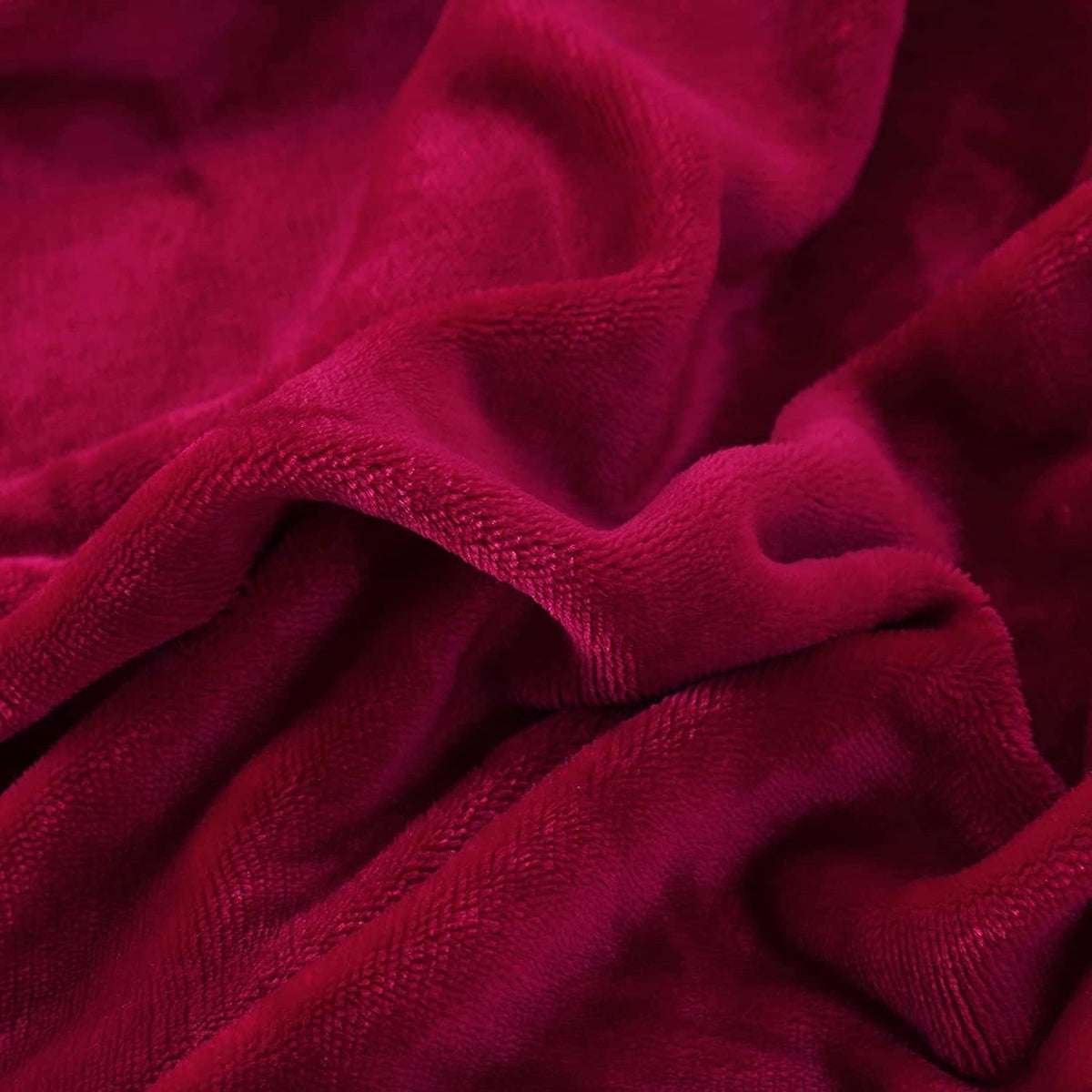 Holiday Red Microfleece Sherpa Back Throw Blanket