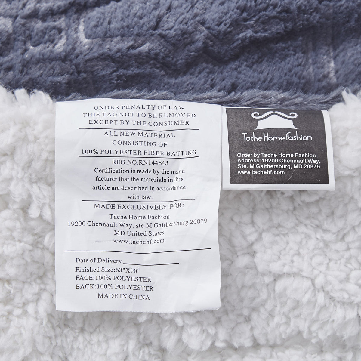 Steel Navy Blue Faux Fur Diamond Trellis Throw Blanket
