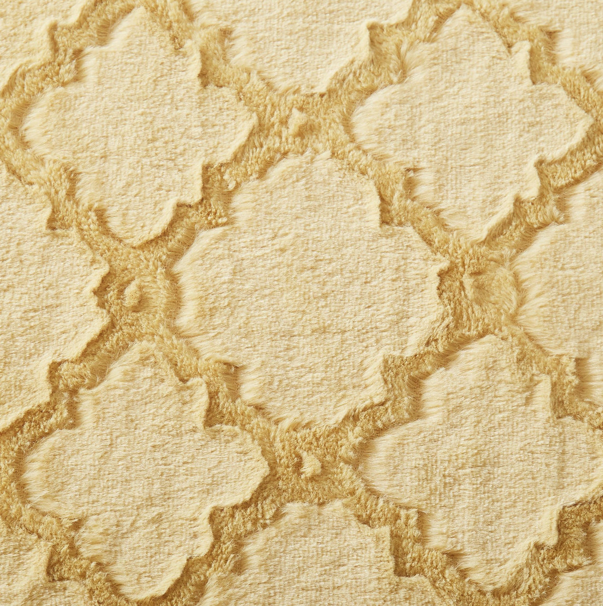 Mustard Yellow Faux Fur Moroccan Lattice Throw Blanket
