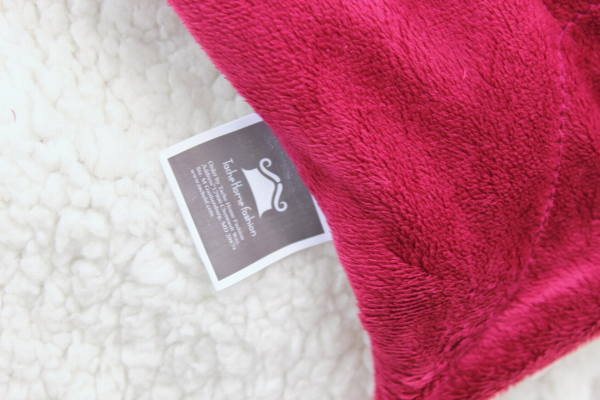 Holiday Red Microfleece Sherpa Back Throw Blanket