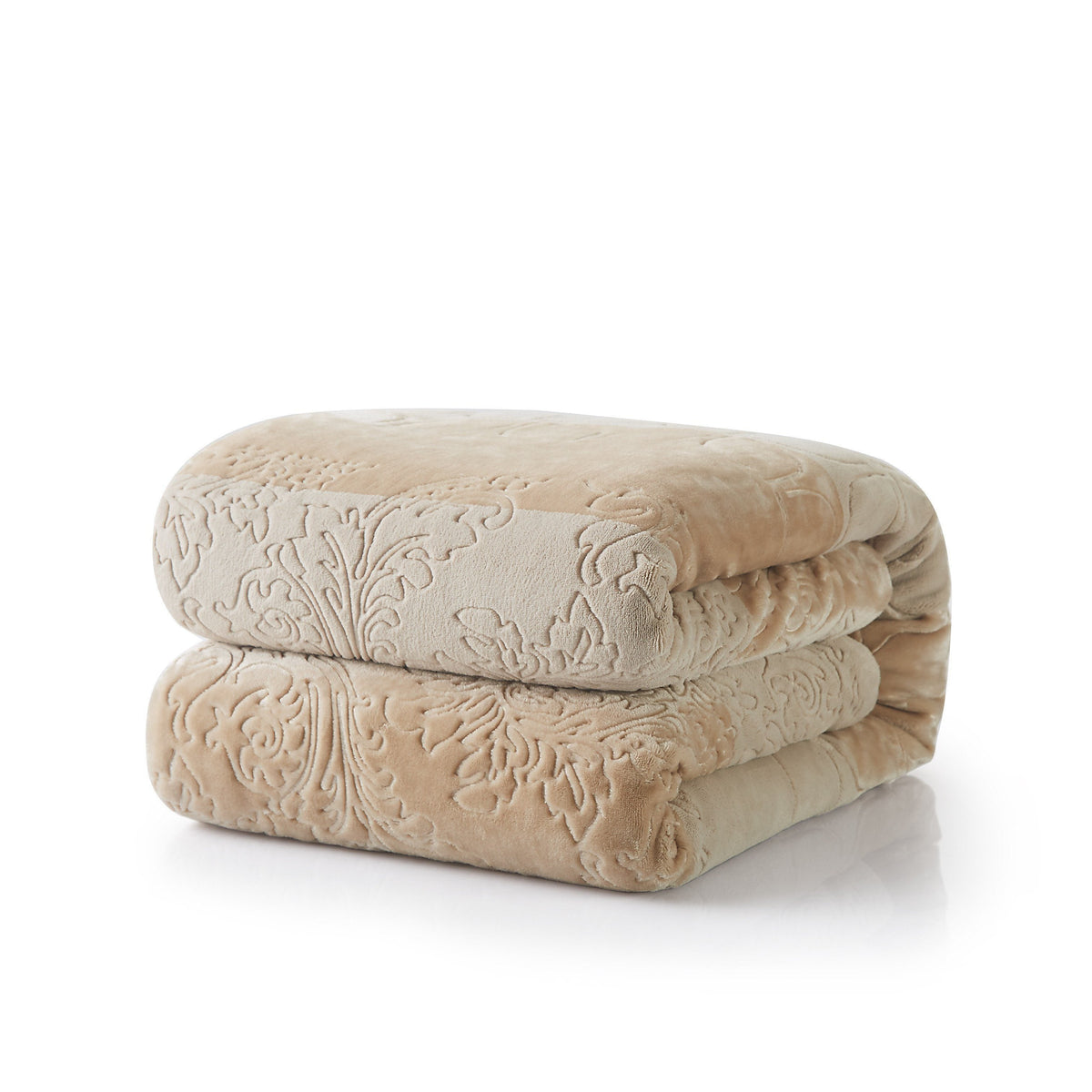 Champagne Beige Sherpa Bubbly Embossed Throw Blanket