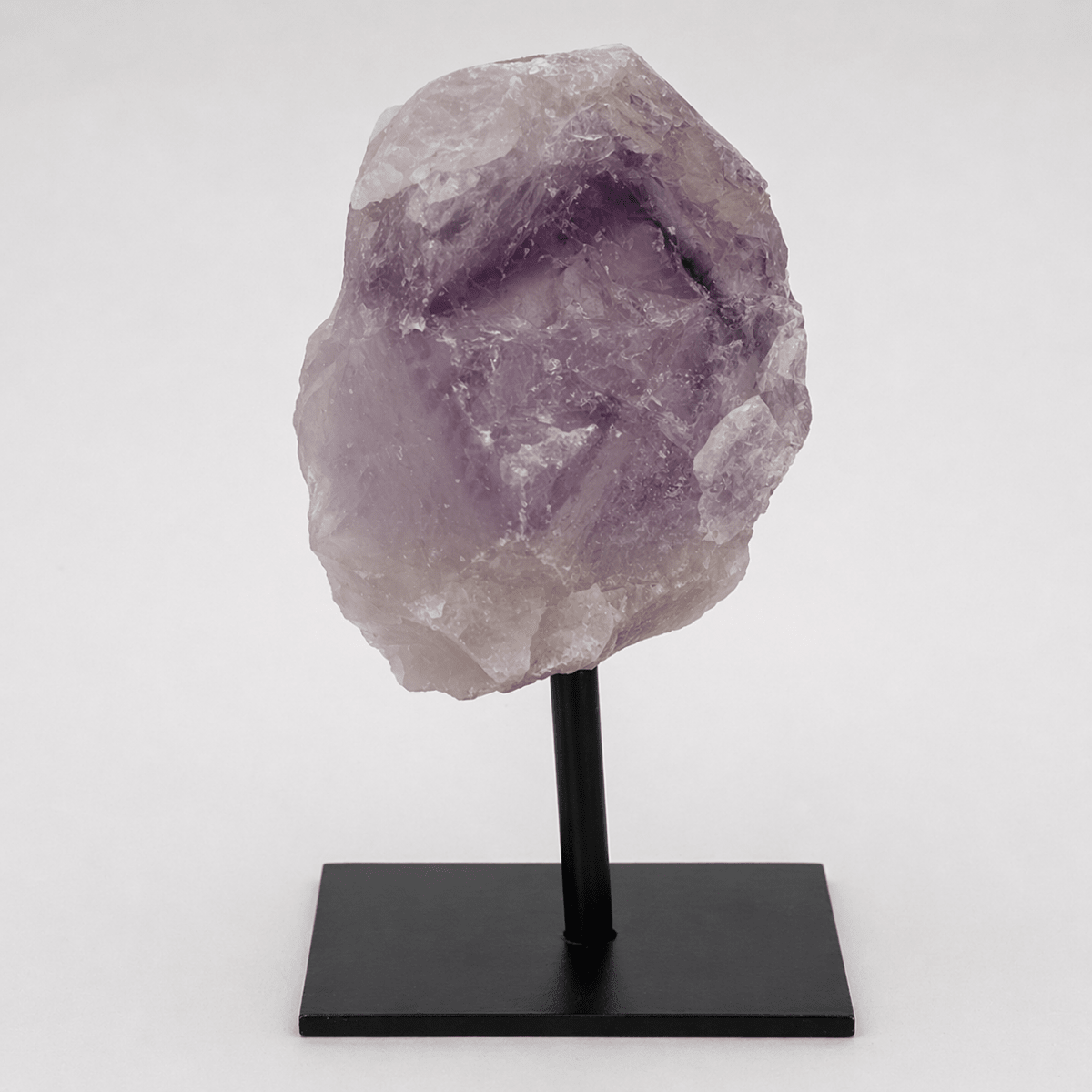 Raw Amethyst Crystal on Metal Stand — Natural Home Décor