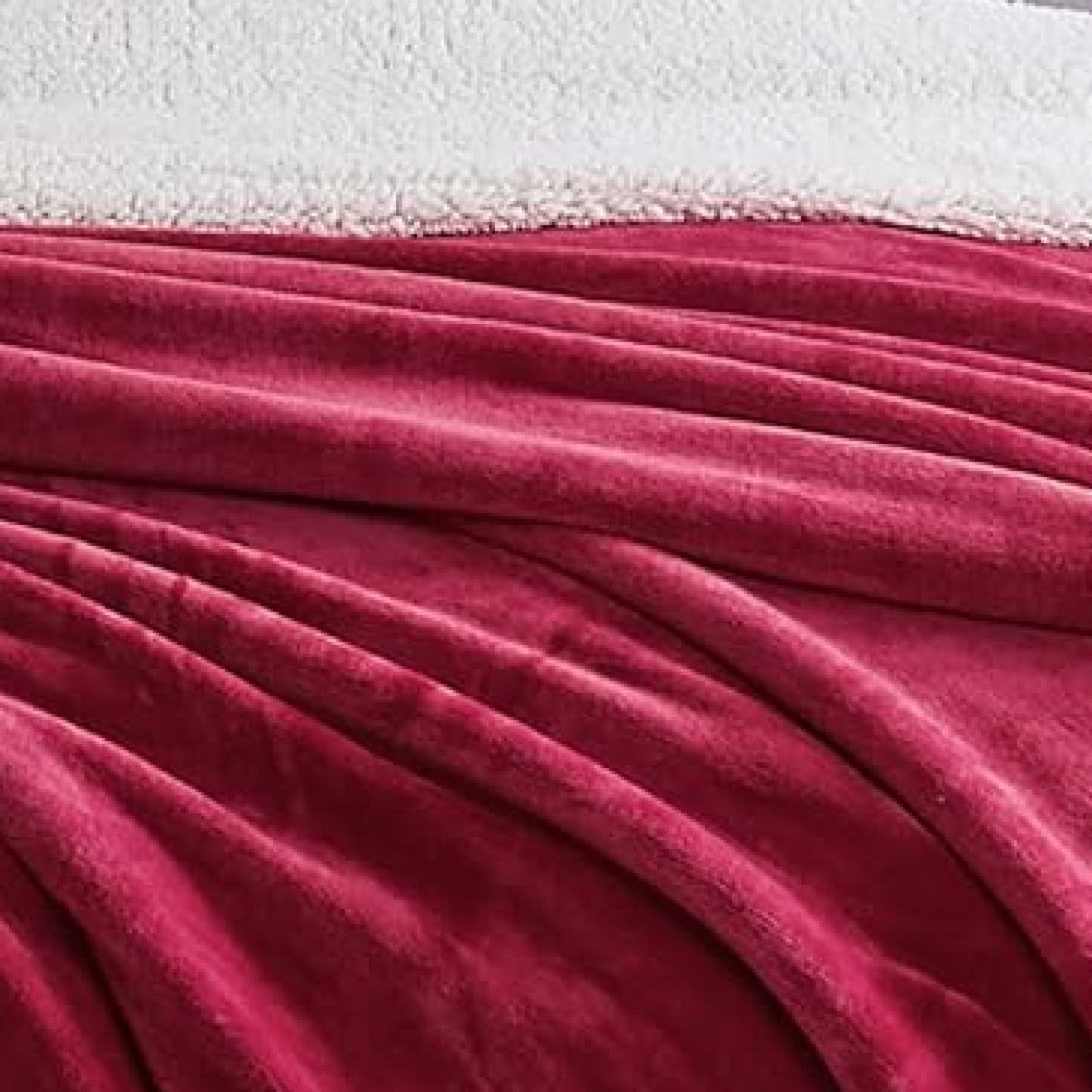 Holiday Red Microfleece Sherpa Back Throw Blanket