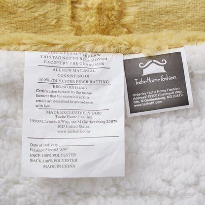 Mustard Yellow Faux Fur Moroccan Lattice Throw Blanket