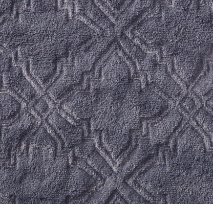 Steel Navy Blue Faux Fur Diamond Trellis Throw Blanket