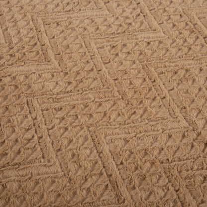 Caramel Brown Faux Fur Chevron Geometric Throw Blanket