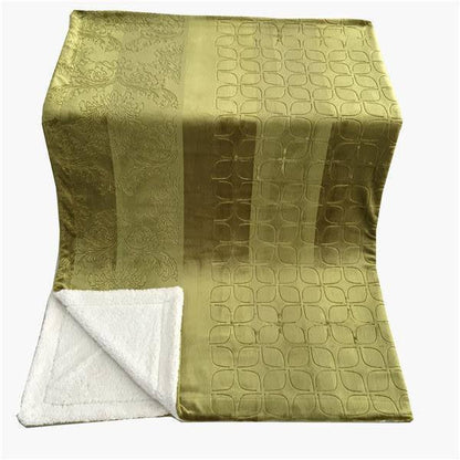 Green Olive Chartreuse Sherpa Embossed Throw Blanket