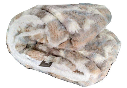 Cloud-Soft Russian Lynx Faux Fur Throw Blanket