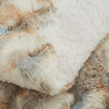 Cloud-Soft Russian Lynx Faux Fur Throw Blanket