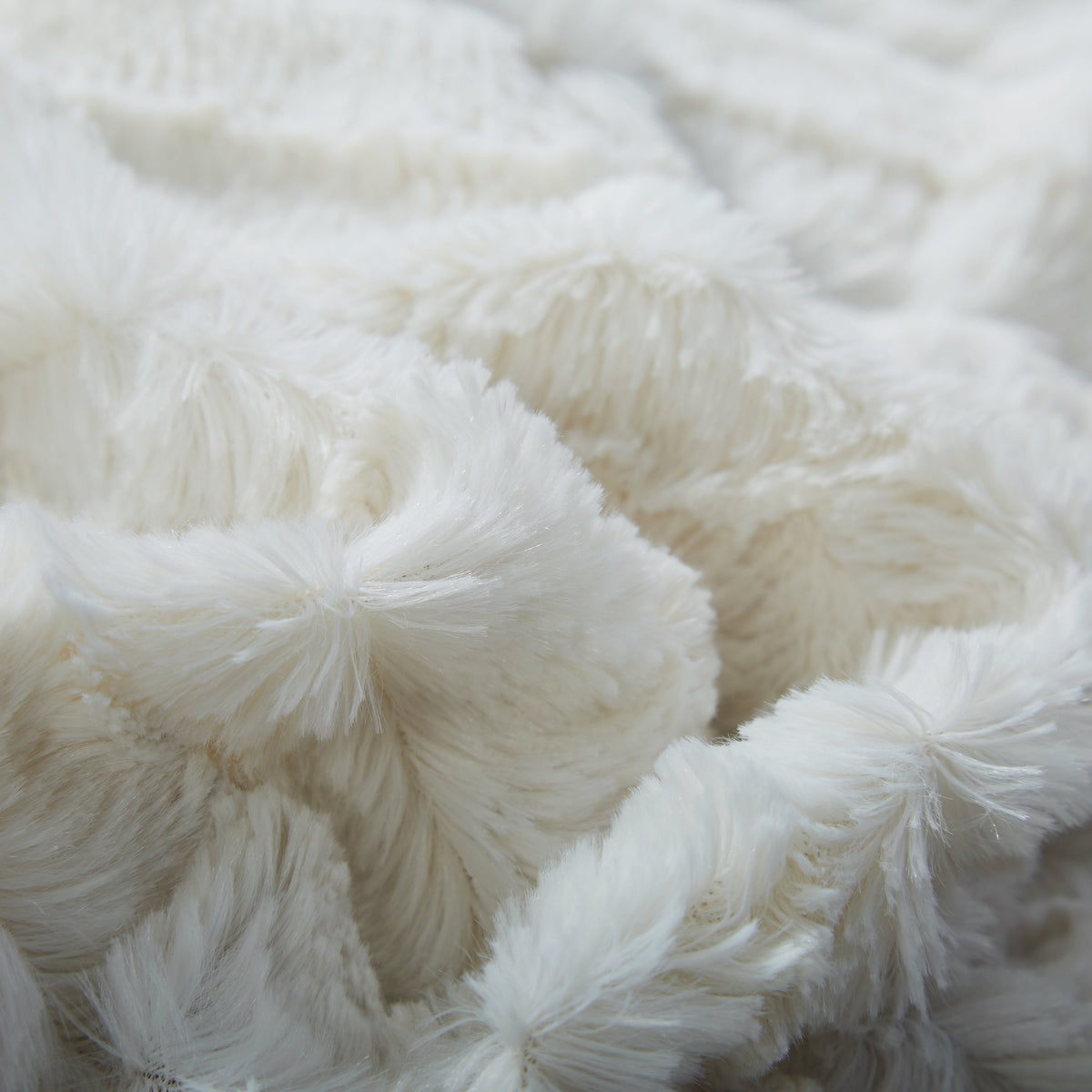 White Ivory Polar Faux Fur Sherpa Throw Blanket