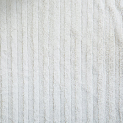 White Ivory Polar Faux Fur Sherpa Throw Blanket