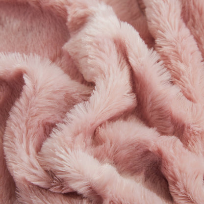 Dusty Rose Pink Faux Fur Throw Blanket