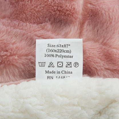 Dusty Rose Pink Faux Fur Throw Blanket