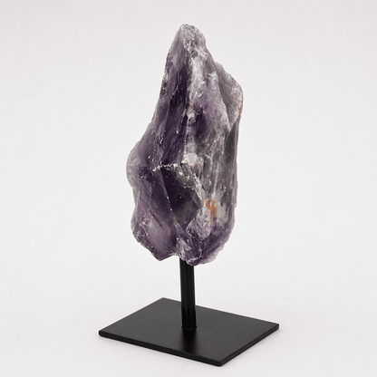 Raw Amethyst Crystal on Metal Stand — Natural Home Décor