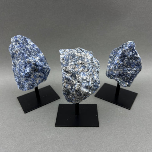 Sodalite Rough Specimen on Metal Stand